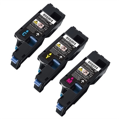 Dell 1350cnw Toner 3-Pack Color Bundle - 1 Cyan (C5GC3), 1 Yellow (WM2JC), 1 Magenta (XMX5D)