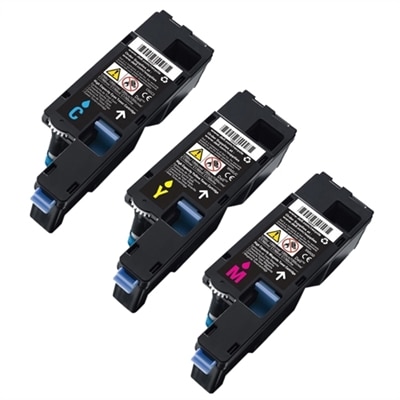 Dell 1355cn Toner 3-Pack Color Bundle - 1 Cyan (C5GC3), 1 Yellow (WM2JC), 1 Magenta (XMX5D)