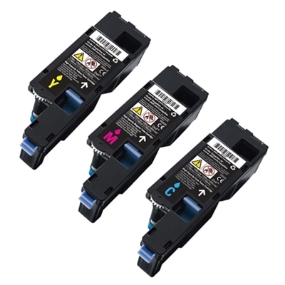 Dell C1765nf Toner 3-Pack Color Bundle - 1 Cyan (C5GC3), 1 Yellow (WM2JC), 1 Magenta (XMX5D)