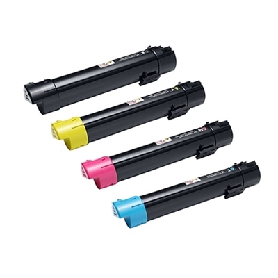 Dell C5765dn Toner 4-Pack Color Bundle - 1 Black (GHJ7J), 1 Cyan (9MHWD), 1 Yellow (KDPKJ), 1 Magenta (T5P23)