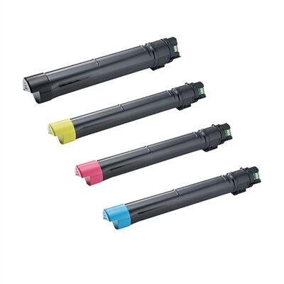 Dell C7765dn Toner 4-Pack Color Bundle - 1 Black (72MWT), 1 Cyan (JD14R), 1 Yellow (H10TX), 1 Magenta (5Y7J4)