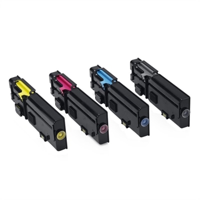 Dell C2660dn Toner 4-Pack Color Bundle - 1 Black (67H2T), 1 Cyan (TW3NN), 1 Yellow (2K1VC), 1 Magenta (V4TG6)