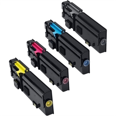 Dell C2665dnf Toner 4-Pack Color Bundle - 1 Black (67H2T), 1 Cyan (TW3NN), 1 Yellow (2K1VC), 1 Magenta (V4TG6)