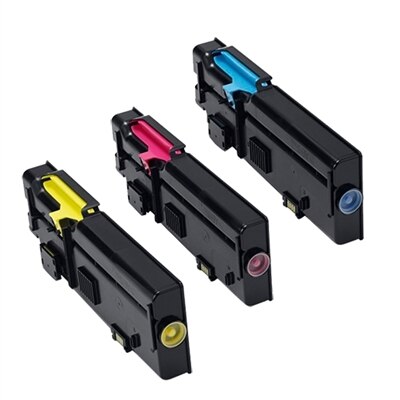 Dell C2665dnf Toner 3-Pack Color Bundle - 1 Cyan (TW3NN), 1 Yellow (2K1VC), 1 Magenta (V4TG6)