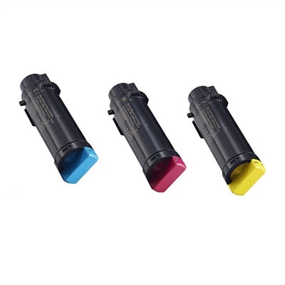 Dell H625cdw Toner 3-Pack Color Bundle - 1 Cyan (P3HJK), 1 Magenta (5PG7P), 1 Yellow (3P7C4)