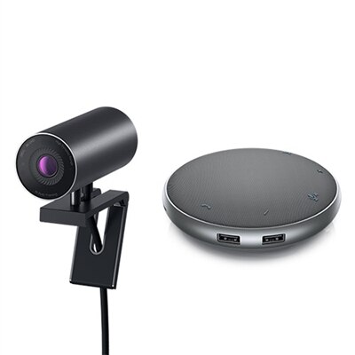 Dell UltraSharp-webbkamera Och Dells Högtalartelefon Med Multiportadapter