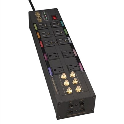 TrippLite 10-Outlets Isobar Home/Business Theater Surge Suppressor with 8 ft Cord