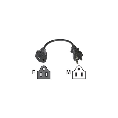 C2G 12ft Power Extension Cord - Outlet Saver - 18 AWG - power extension cable - 12 ft