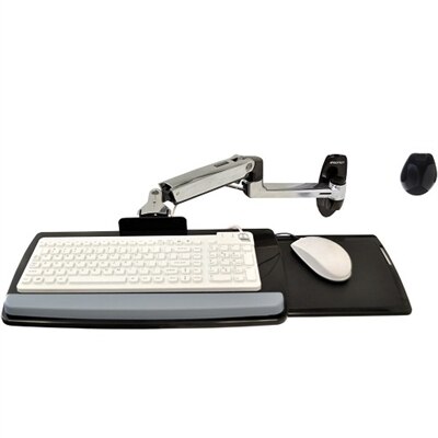 Ergotron LX Wall Mount Keyboard Arm - Keyboard/mouse Arm Mount Tray - Wall Mountable - Polished Aluminium