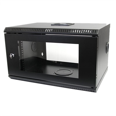 StarTech 2-Post 6U Wall Mount Network Cabinet w/ Acrylic Door, 19" Small Wall-Mounted Server Rack for Data / Computer Equipment