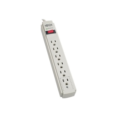 Tripp Lite Protect It! 6-Outlet Surge Protector, 15 ft. Cord, 790 Joules, Diagnostic LED, Light Gray Housing - surge ...
