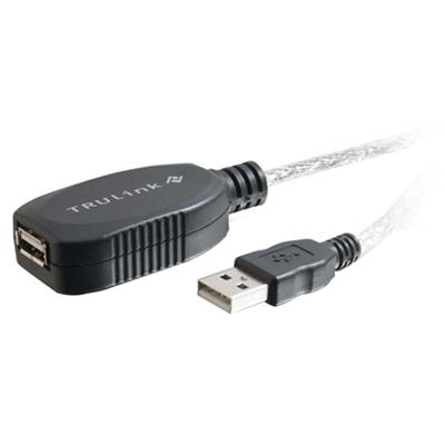 CablesToGo C2G - USB 2.0 A (Male) to USB 2.0 A (Female) Extension Cable - Black - 12m