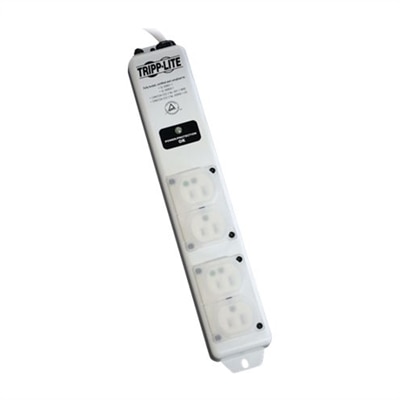 Tripp Lite by Eaton Safe-IT UL 60601-1 Medical-Grade Surge Protector for Patient-Care Vicinity 4x Hospital-Grade Outlets 15 ft. Cord Antimicrobial Protection