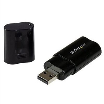 StarTech.com USB Sound Card - 3.5mm Audio Adapter - External Sound Card - Black - External Sound Card (ICUSBAUDIOB) -...