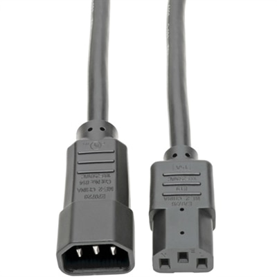 6FT 15A 14AWG SJT C13/C14 100-230V AC POWER CORD