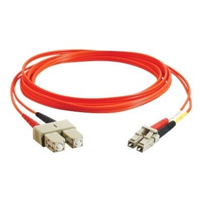 Multimode LC SC-62.5/125 Duplex Fiber Patch Cable with Clips-9.84 ft
