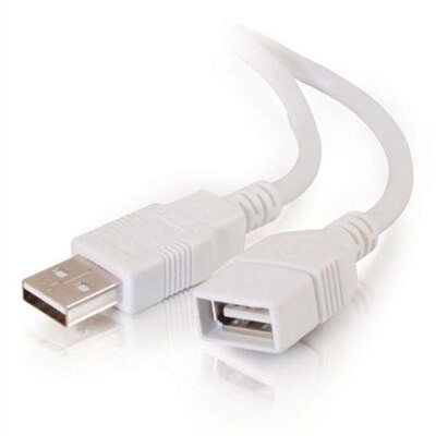 CablesToGo C2G - USB 2.0 A (Male) to USB 2.0 A (Female) Extension Cable - White - 1m