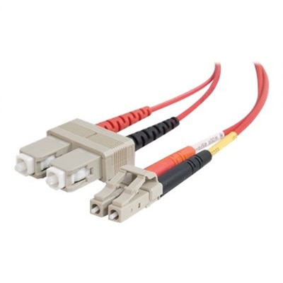 C2G 1m LC-SC 62.5/125 OM1 Duplex Multimode PVC Fiber Optic Cable - Red - patch cable - 1 m - red