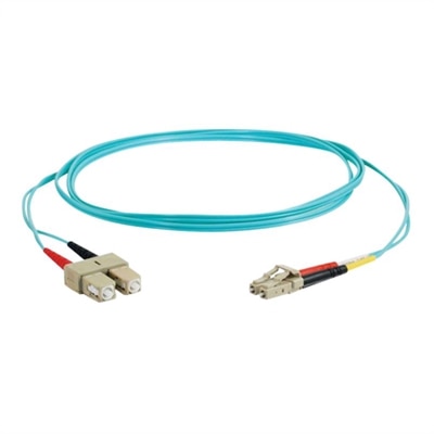 Legrand C2G LC-SC 10Gb 50/125 OM3 Duplex Multimode PVC Fiber Optic Cable (LSZH) - network cable - 1 m - aqua