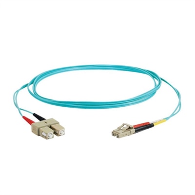 Legrand C2G LC-SC 10Gb 50/125 OM3 Duplex Multimode PVC Fiber Optic Cable (LSZH) - network cable - 20 m - aqua