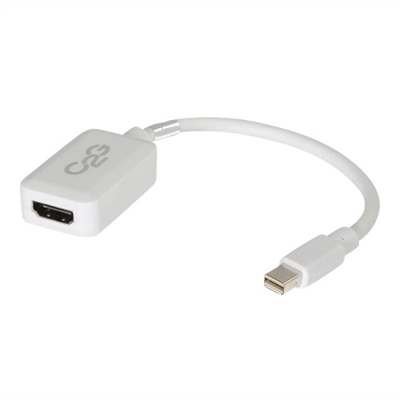 C2G 8in Mini DisplayPort to HDMI Adapter - Mini DP to HDMI Adapter - DisplayPort 1.2 - White - M/F