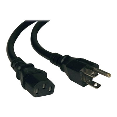 Tripp Lite 15ft Computer Power Cord Cable 5-15P to C13 10A 18AWG 15' - power cable - IEC 60320 C13 to NEMA 5-15 - 15 ft