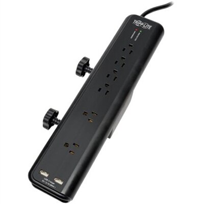 Tripp Lite Surge Protector Power Strip Desk Mount 120V USB 6 Outlet 6' Cord - surge protector