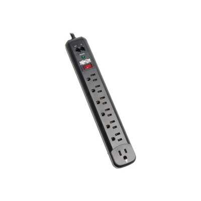 Tripp Lite Surge Protector Power Strip 120V Right Angle 7 Outlet RJ11 Black - surge protector - 1.8 kW