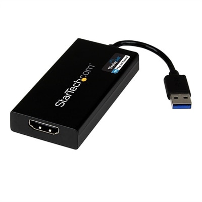 StarTech.com USB 3.0 to HDMI Adapter, 4K 30Hz Ultra HD, DisplayLink Certified - noir - alimentation USB + audio