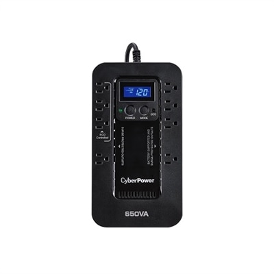 CyperPower 650 VA 390 W Compact Simulated Sine Wave Qty 8 - NEMA 5-15R