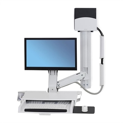 Ergotron StyleView Sit-Stand EMR Combo System with Worksurface (white)