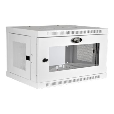 Eaton Tripp Lite Series SmartRack 6U Low-Profile Switch-Depth Wall-Mount Mini Rack Enclosure, Clear Acrylic Window, White