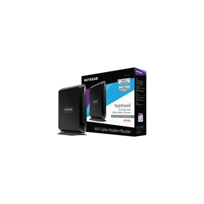 NETGEAR - Nighthawk Dual-Band AC1900 Router with 24 x 8 DOCSIS 3.0 Cable Modem - Black