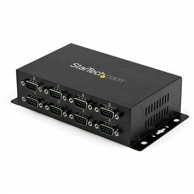 StarTech.com USB to Serial Adapter Hub‚ 8 Port‚ Industrial‚ Wall Mount‚ Din Rail‚ COM Port Retention‚ FTDI USB to RS232