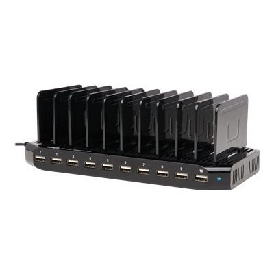 Tripp Lite 10-Port USB Charging Station Hub w Adjustable Storage Tablet / Smartphone / iPad / Iphone 5V 21A 105W powe...