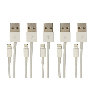 VisionTek Lightning to USB White 1 Meter Cable, 5 Pack - 900759