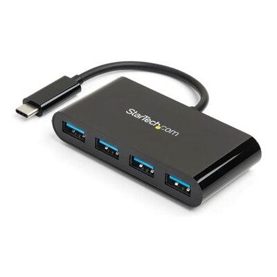 4-port StarTech.com 4-Port USB-C Hub - Portable USB-C to 4x USB-A Hub - Bus-Powered USB 3.1 Gen 1 Type-C Hub - USB 3....