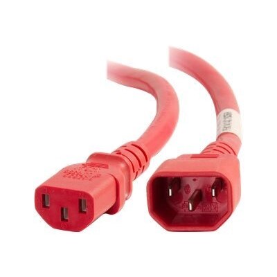 C2G 2ft 14AWG Power Cord (IEC320C14 to IEC320C13) -Red - power cable - 2 ft