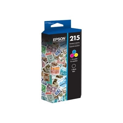Epson 215 - 2-pack - black, color (cyan, magenta, yellow) - original - ink cartridge - for WorkForce WF-100