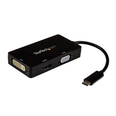 STARTECH.COM Adaptateur multiport USB-C - 3 en 1 - USB Type-C vers HDMI DVI ou VGA