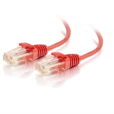 C2G 7ft Cat6 Snagless Unshielded (UTP) Slim Ethernet Cable - Cat6 Network Patch Cable - PoE - Red