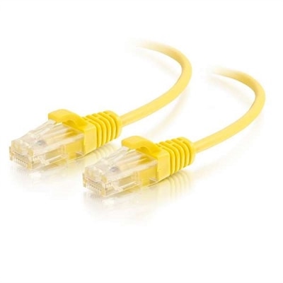 C2G 10ft Cat6 Snagless Unshielded (UTP) Slim Ethernet Network Patch Cable - Yellow