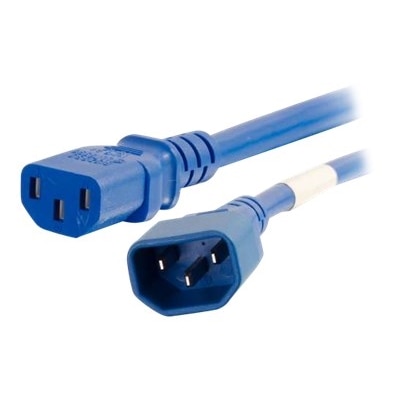 C2G 10ft 14AWG Power Cord (IEC320C14 to IEC320C13) - Blue - Power cable - IEC 60320 C14 to IEC 60320 C13 - 10 ft - blue