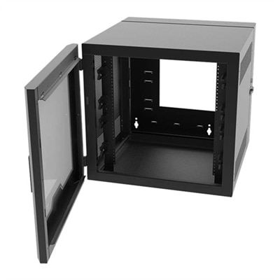 Legrand 12RU Swing-Out Wall-Mount Cabinet with Plexiglass Door-Black-TAA system cabinet - 12U
