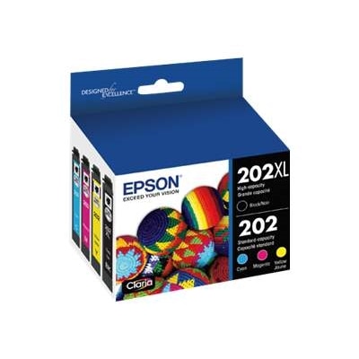 Epson 202/202XL Combo Pack 4-pack High Capacity + Standard Capacity Black, yellow, cyan, magenta original ink cartridge