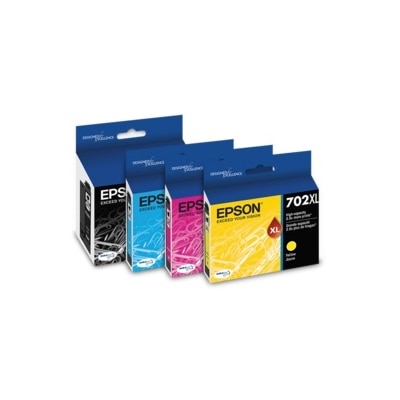 Epson 702XL 4-pack - high yield black, standard-capacity yellow, cyan and magenta - original - ink cartridge