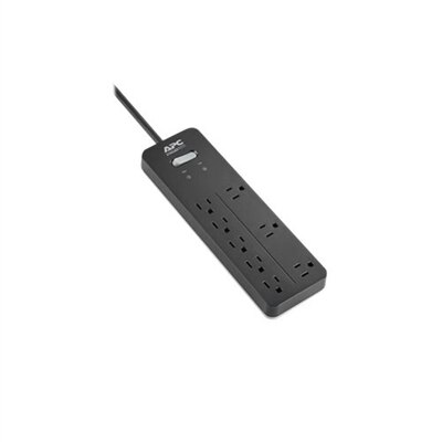 APC Home/Office SurgeArrest PH8 - Surge protector - AC 120 V - output connectors: 8 - 6 ft - black