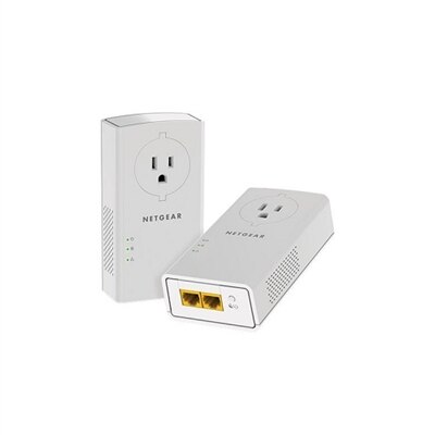 Netgear Powerline Extender - 2000Mbps - Wall-plug - Extra Outlet - 2 Extenders