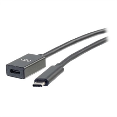 C2G - USB extension cable - USB-C (M) to USB-C (F) - USB 3.1 Gen 2 / Thunderbolt 3 - 3 A - 3 ft - molded - black