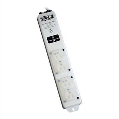 Tripp Lite Surge Protector Power Strip Hospital Medical 4 Outlet 6' Cord For Patient Care - surge protector